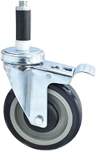 BK Resources 5" Polyurethane 1" Expanding Stem Swivel Caster for Work Tables with Total Lock Brake, NSF, 300lb Capacity Per Wheel