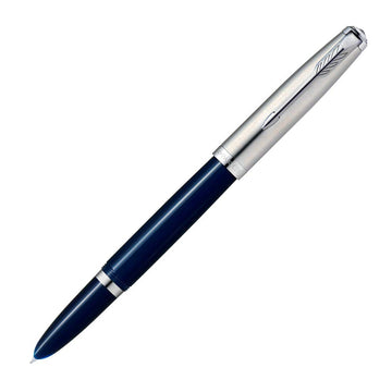 Official Hoodie 51 Fountain Pen F Fine Point Luxury Brand Gift Midnight Blue CT with Converter Nib Stainless Steel Palladium Finish Genuine Import by Parker – Model 2153508Z