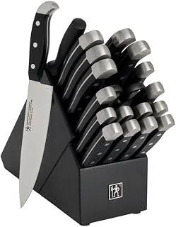 HENCKELS Premium Quality Statement 20-Piece Knife Set with Block and Knife Sharpener, Razor-Sharp, German Engineered Knife Informed by over 100 Years of Masterful Knife Making, Black Block
