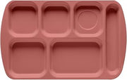 G.E.T. Enterprises TR-151-MAV 15.5" x 10" 6-Compartment Tray (Qty, 12), Melamine, Red (Pack of 12)