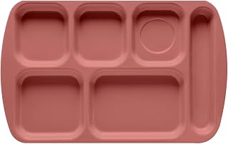 G.E.T. Enterprises TR-151-MAV 15.5" x 10" 6-Compartment Tray (Qty, 12), Melamine, Red (Pack of 12)