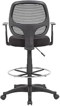 Mesh Task Stool with T-Arms, Adjustable Height Commercial Office Chair, Nylon Base, 275 lb Capacity, Home Office Desk Chair