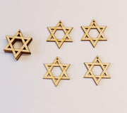 Acfeng Star of David Wood Earrings Blanks, 2 Inch, 30 Pack