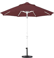California Umbrella 9' Round Aluminum Market Umbrella, Crank Lift, Collar Tilt, Bronze Pole, Pacifica Pacific Blue