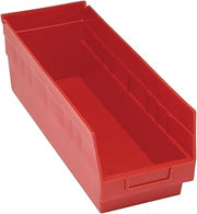 QUANTUM STORAGE SYSTEMS K-QSB204RD-5 5-Pack Store-More 6" Plastic Shelf Bins, 17-7/8" x 6-5/8" x 6", Red