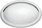 HUBERT Serving Tray Silver Stainless Steel Oval - 22 1/2" L x 16 1/2" W x 3/4" H