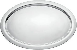 HUBERT Serving Tray Silver Stainless Steel Oval - 22 1/2" L x 16 1/2" W x 3/4" H