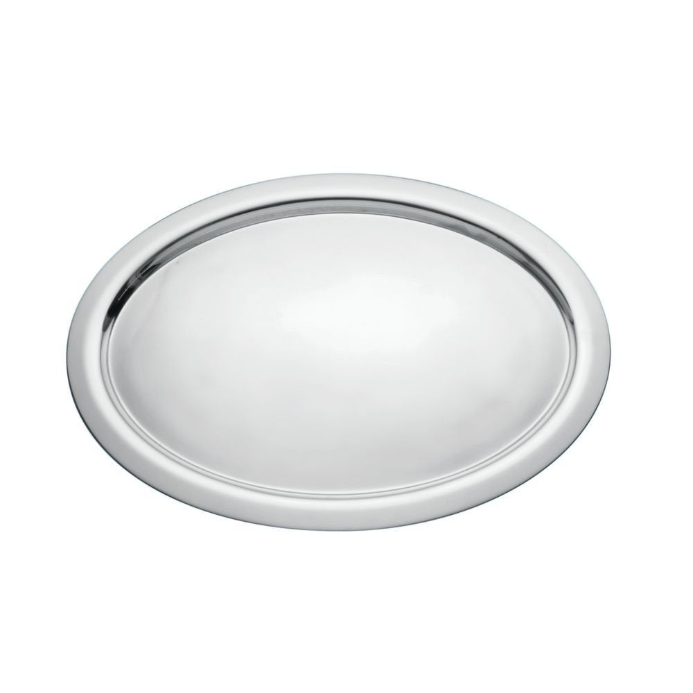Serving Tray Silver Stainless Steel Oval - 22 1/2" L x 16 1/2" W x 3/4" H by HUBERT – Stainless Steel, Silver, Model TR08104188