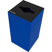 Square Recycling Can with Mixed Recycling Lid by Global Industrial – Alloy Steel, Blue, Model 641616RBL