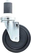 BK Resources 5" Polyolefin 1-1/2" Expanding Stem Swivel Caster for Work Tables, NSF, 300lb Capacity Per Wheel