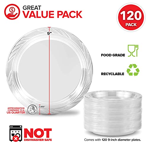Stock Your Home 120 / 9 Inch / Clear Plates
