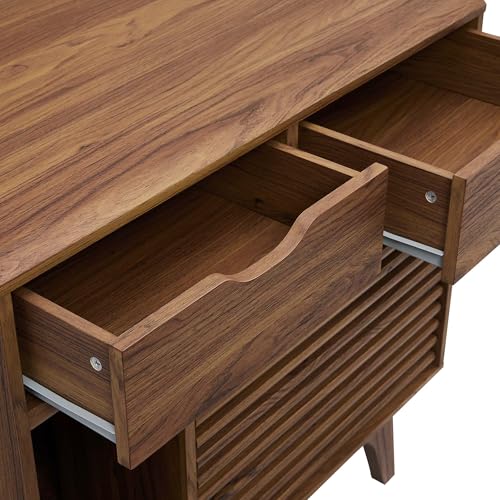 Modway Walnut / 31.5 inches x 18 inches x 31 inches / Mid-Century Modern Litter Box Enclosures