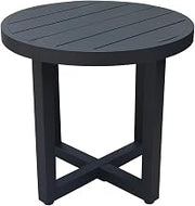 IC INTERNATIONAL CONCEPTS, Outdoor Patio Side Table, Powder Coated Aluminium Frame, 22" W x 22" D x 20" H, Easy Assembly, Charcoal
