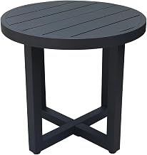 IC INTERNATIONAL CONCEPTS, Outdoor Patio Side Table, Powder Coated Aluminium Frame, 22" W x 22" D x 20" H, Easy Assembly, Charcoal