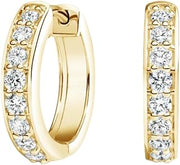 Sparkling Channel Set Round Lab Grown Diamond Mini Hoops Earrings for Women