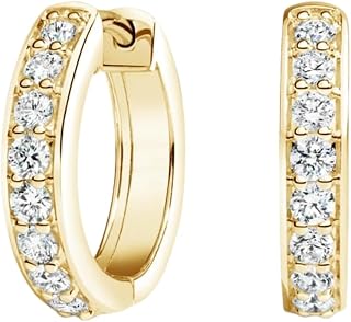 Sparkling Channel Set Round Lab Grown Diamond Mini Hoops Earrings for Women