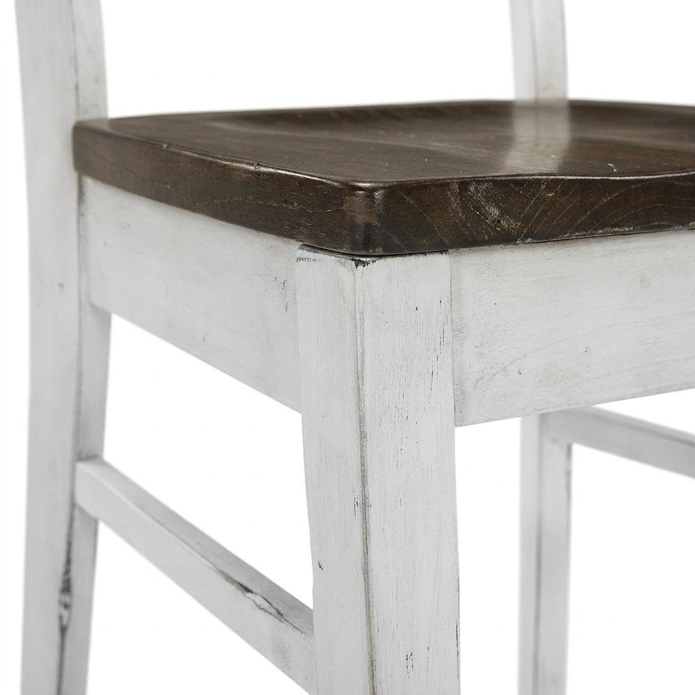 Wood Ladderback Dining Chair Set of by Starlight Canyon Home – Solid Wood, Mahogany, White, Pack of 2