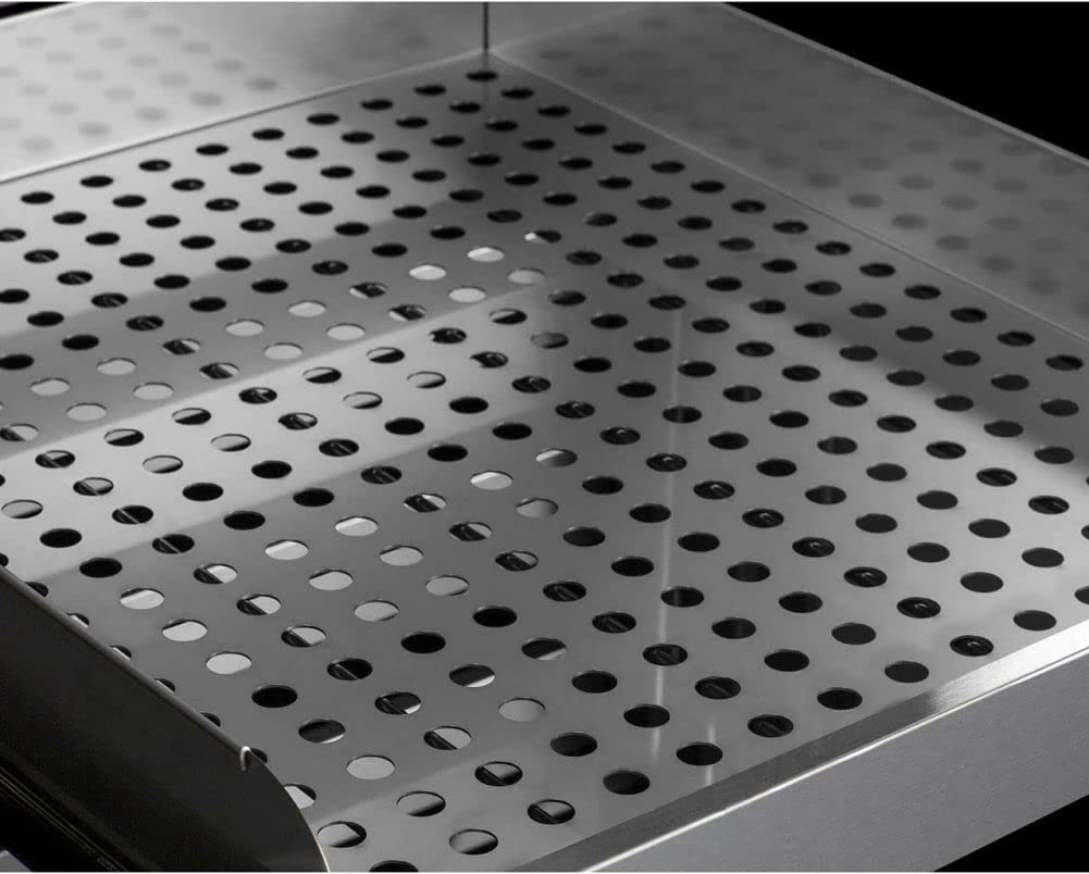 18 Inch Wide Shelving Kit for SWCP Wine Cellar; Durable Stainless Steel Construction; Perforated Design; Easy Use by Summit Appliance – 18 Inch, Stainless Steel, Model SHELFKITSWCP