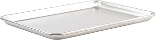 Winco 13" x 18" Aluminum Sheet Pan, 1/2 Size | Large flat baking surface, Reinforced rim prevents bending or warping, Great for Food Preparation and Restaurant Kitchens