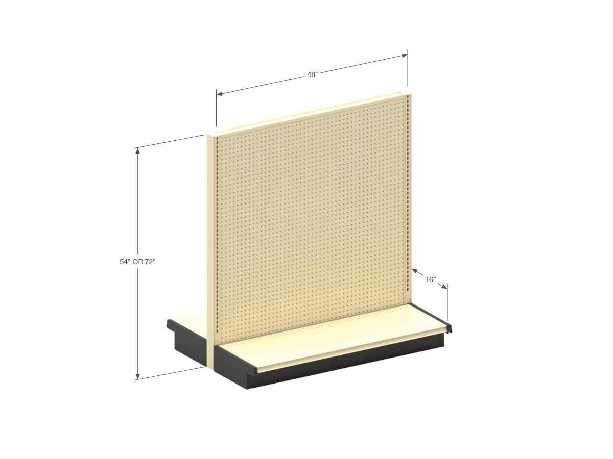 Double Sided Gondola Shelving Starter Kit 48x54x35 PLT Platinum by Lozier – 54" H, Alloy Steel, Platinum, Model KP1034.39W