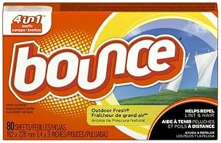 Bounce 80068 Outdoor Fresh Scent Fabric Softener Sheets 80 Count