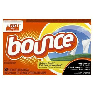 80068 Outdoor Fresh Scent Fabric Softener Sheets 80 Count by Bounce – 1 Count (Pack of 80), Pack of 9, Model 34085