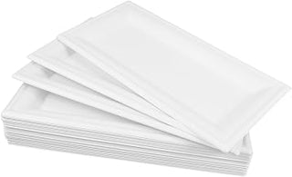 50Pcs Disposable Dinner Paper Plates Sturdy Plates for Weddings Parties Outdoor Events Microwave Resistant Elegant Design for Easy Clean Up