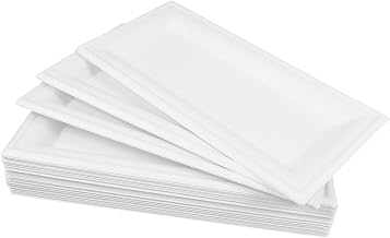 50Pcs Disposable Dinner Paper Plates Sturdy Plates for Weddings Parties Outdoor Events Microwave Resistant Elegant Design for Easy Clean Up