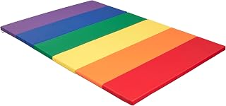 ECR4Kids SoftZone 6-Section Rainbow Runway Activity Mat, Folding Playmat, Assorted