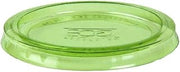 Vegware Compostable PLA 2-4oz Container Lids, Case of 2000, Small Portion Condiment Sauce Containers, Veridian Clear Green, Renewable Plant-Based PLA Plastic, Disposable