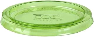 Vegware Compostable PLA 2-4oz Container Lids, Case of 2000, Small Portion Condiment Sauce Containers, Veridian Clear Green, Renewable Plant-Based PLA Plastic, Disposable