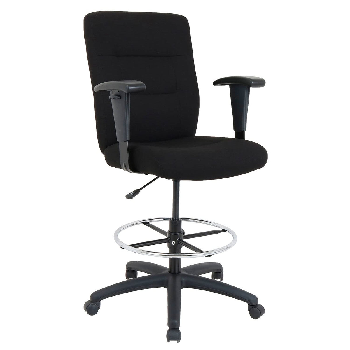 Global Industrial Drafting Stool by Sim Imports – Black, Model GF-81134H