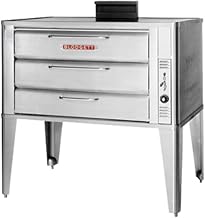 Large Gas Deck Oven For Baking & Roasting - One 981 Base Section With 27-1/2 Inch Black Adjustable Legs, Stainless Steel Draft Diverter Or Draft Hood And Large Crown Angle Trim -- 1 Each.