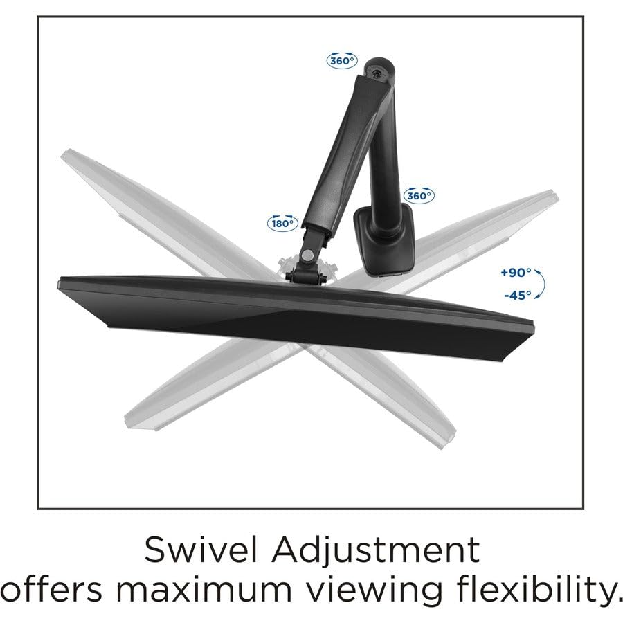 LLR99800, Single-Monitor Arm, 1 Each, Black by Lorell – Metal, Black