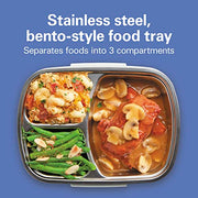 Hamilton Beach Stainless Steel 3 Compartment Tray / Blue / Modern Lunch Boxes