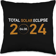 Solar Eclipse 2024 April 4th Spring USA Totality Throw Pillow, 16x16, Multicolor