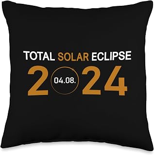 Solar Eclipse 2024 April 4th Spring USA Totality Throw Pillow, 16x16, Multicolor