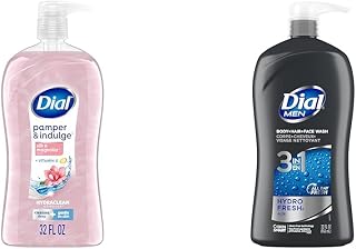 Dial Body Wash 32oz Silk Magnolia and Men's 3in1 Wash 32oz Hydro Fresh