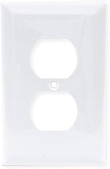 Hubbell NP8W Wiring Devices Wall Plate, 1 Gang, 1 Duplex, White