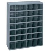 All-Welded Steel Bin Shelving - 33-3/4x12x42 - (42) 5-3/8x11-7/8x5-1/2 Bins by Durham – 12"L x 33.75"W x 42"H, Alloy Steel, Grey, Model 360-95