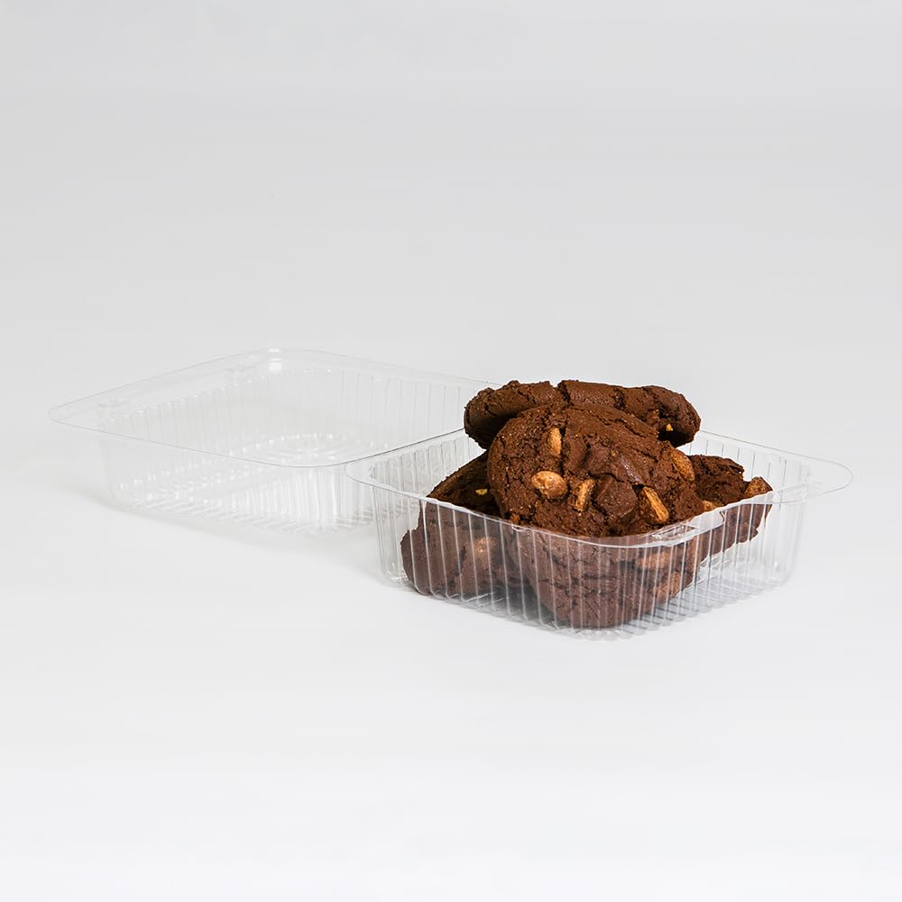 Inline SureLock 6 1/16" x 6 7/16" x 3 5/16" Clear Hinged Plastic Deli Container - 500 per Case by Inline Plastics Corporation – Plastic, Clear, Model SLP25