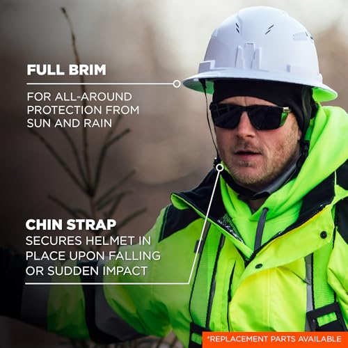 Ergodyne Green / 6.5 - 8 (21in - 25 in / 53cm - 63.5cm) / Full Brim Safety Helmet - Type 2, Class C Head Protection