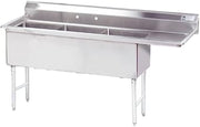 Advance Tabco FC-3-1824-18R 18" x 24" 3 Compartment Sink