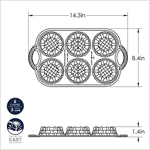 Tea Cake Baking Tray by Nordic Ware – 2.5 Cup Capacity, Aluminum, Toffee, Model 54393AEU
