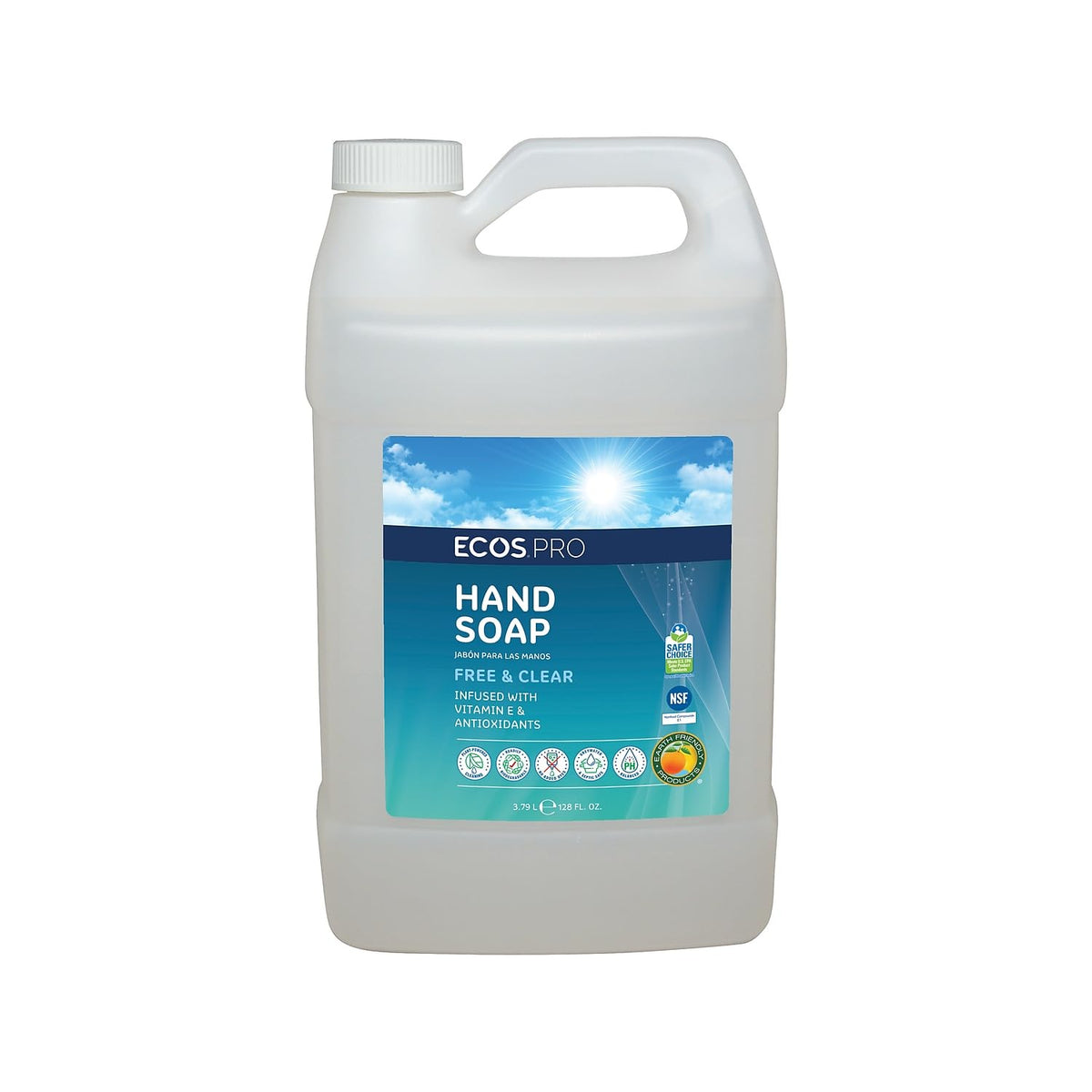 Liquid Hand Soap by ECOS PRO – 128 Fl Oz (Pack of 1), Bamboo, Model PL9663/04