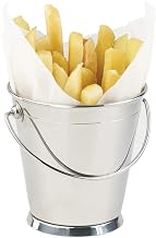 G.E.T. 4-80818 Serving Pail with Handle, 21.1 Ounce, Stainless Steel, 4-1/2" Diameter x 4-1/2"H, Case of 12