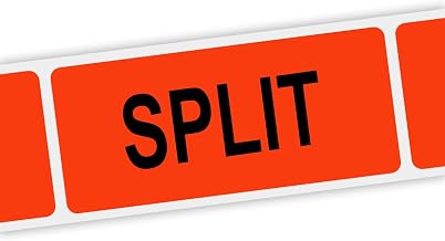 Specialty Printing Split Grabber Label Dayglo Red with Black Print, 1.375" x 3/4" | 1000/Roll