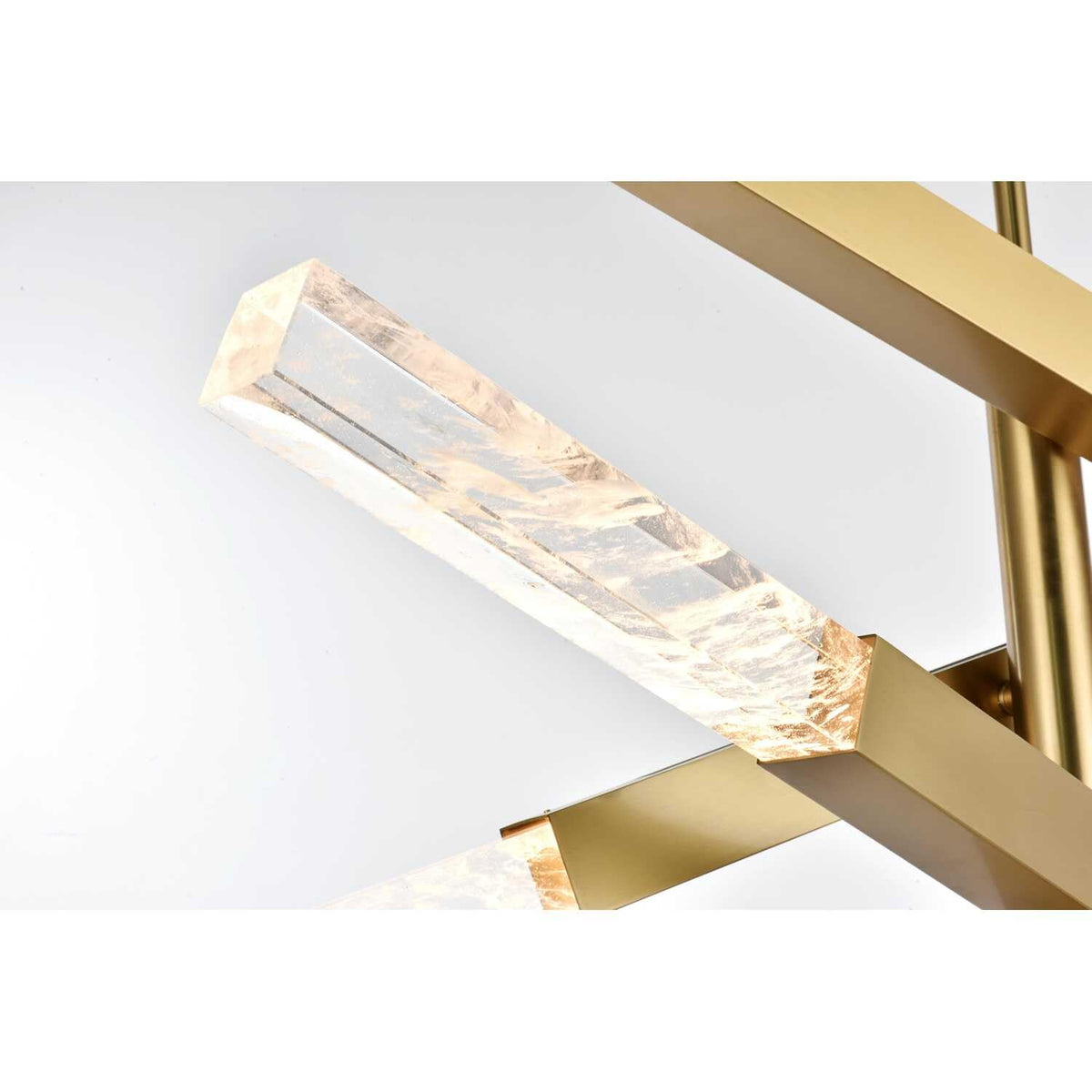 Ari Eight Light Pendant Satin Gold by Lighting Design – Iron and Crystal, Satin Gold, Model 2085L4SG