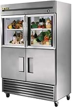 True T-Series 2-Solid / 2-Glass Half Door Reach-In Refrigerator