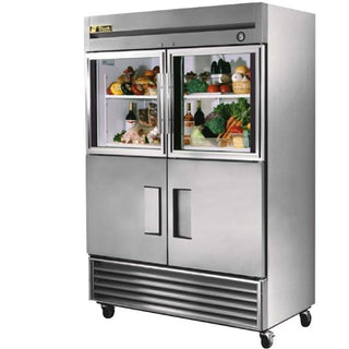 True T-Series 2-Solid / 2-Glass Half Door Reach-In Refrigerator by True Mfg. – 2.0 gallons, Model T492G2